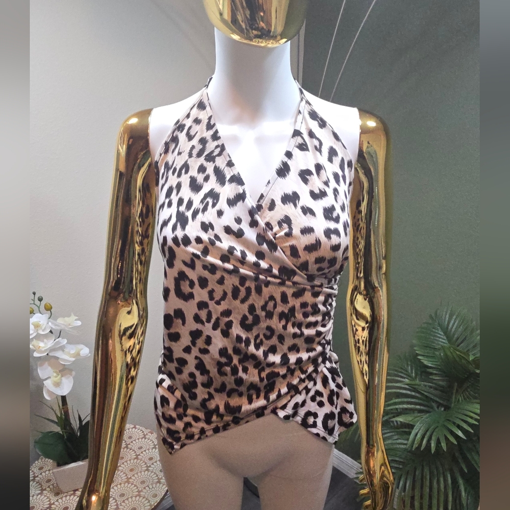 NEW MODE animal print blouse size L